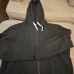 Polo by Ralph Lauren Men's Charcoal Zip-Up Hoodie